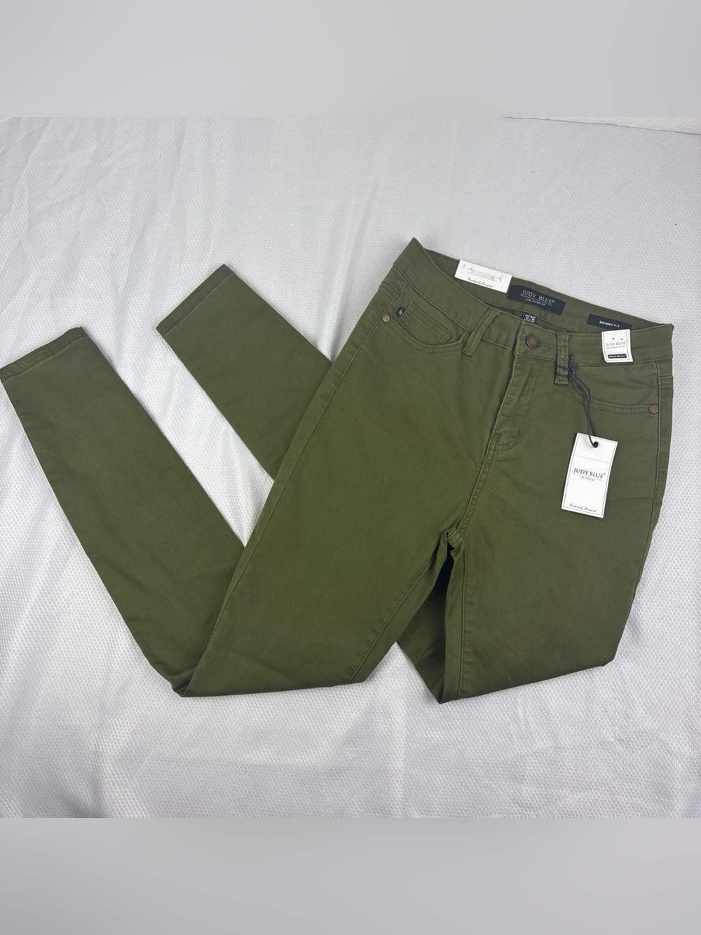 Judy Blue Skinny Fit Olive Green Colored Jeans Size 3/26 High Rise Stretch NWT
